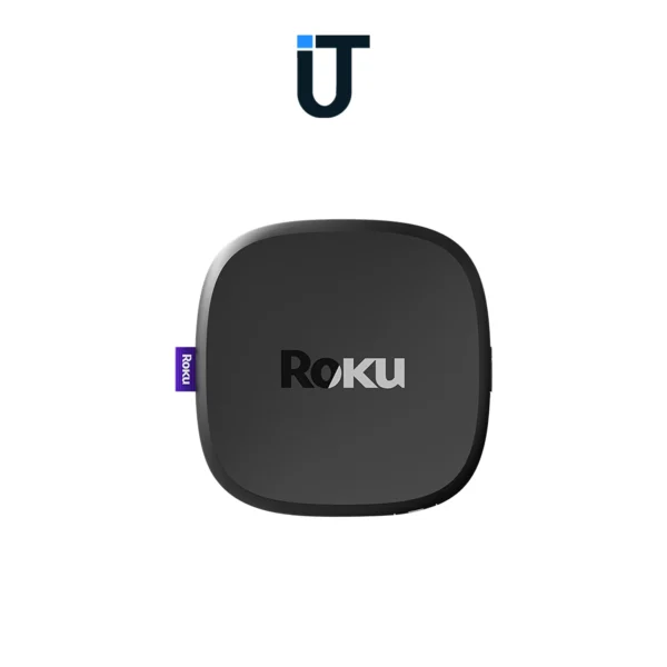 user holding roku ultra lt voice remote with TV power controls