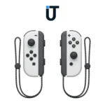 Nintendo Switch Joy Con in white snapped to OLED console