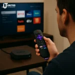 close-up of roku ultra lt device highlighting the HDMI and Ethernet ports