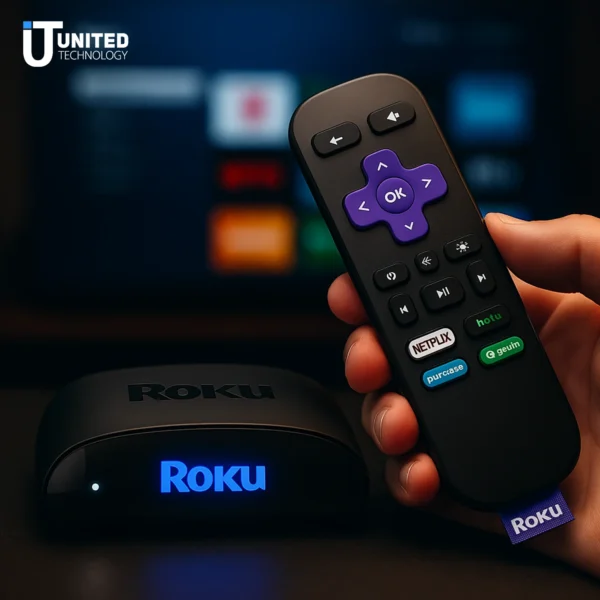 roku express hd interface on screen with top streaming apps displayed