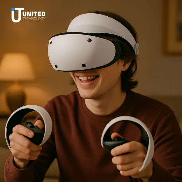 playstation vr2 being worn during immersive gameplay in Horizon