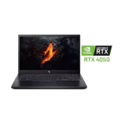 Top-down shot of Acer Nitro 5 showing Ryzen and RTX performance stickers