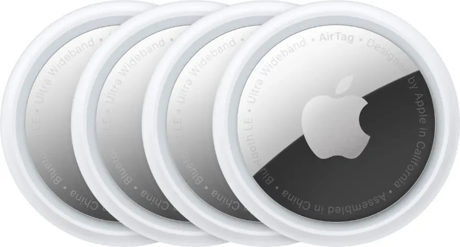 Apple AirTag showing UWB chip highlight