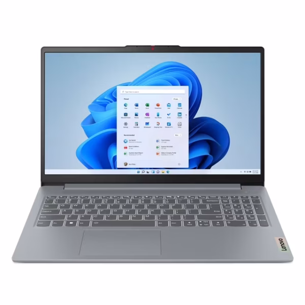Front-facing view of Lenovo IdeaPad Slim 3 in Arctic Gray