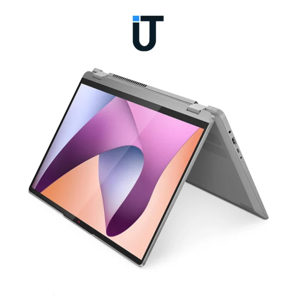 Arctic Gray Lenovo Flex 5 with stylus and touchscreen open