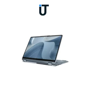Storm Gray Lenovo Flex 5i on desk beside coffee cup