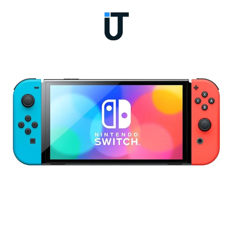 Nintendo Switch OLED in tabletop mode with kickstand