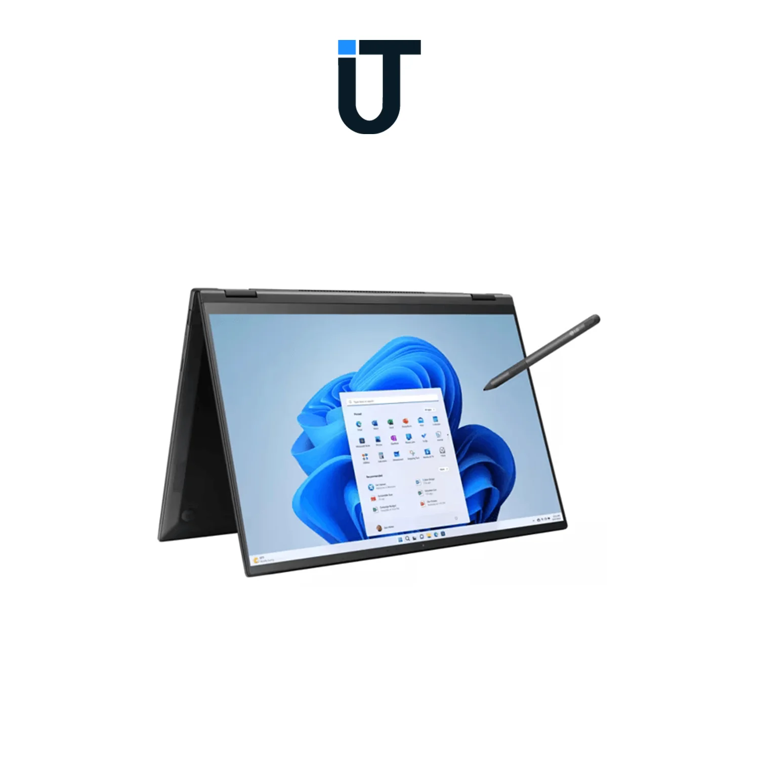 LG gram 16 laptop top view with screen on