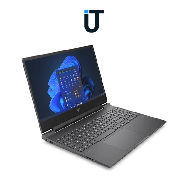 Back view of the HP Victus laptop open
