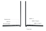 Dell Inspiron 15.6" Touchscreen Laptop side view in carbon black