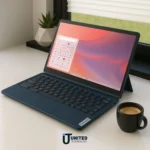 Side view of Lenovo Chromebook Duet 5 showing USB-C ports