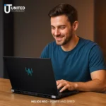 Acer Predator Helios Neo 14 gaming laptop with RTX 4070 on sleek desk setup