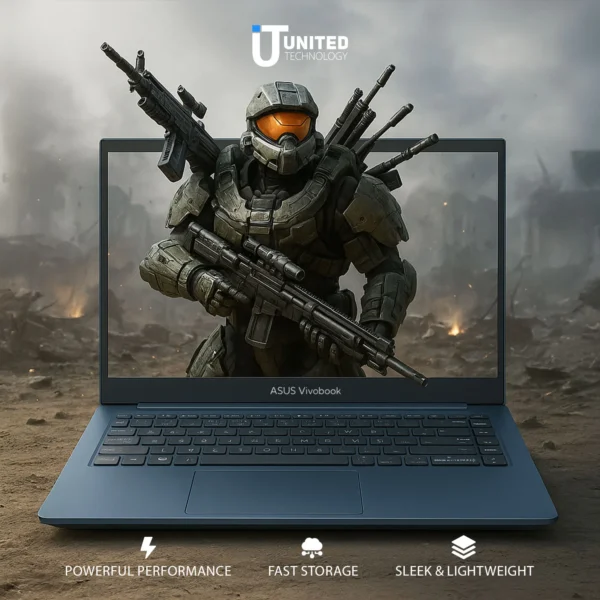 Quiet Blue ASUS VivoBook showing slim design