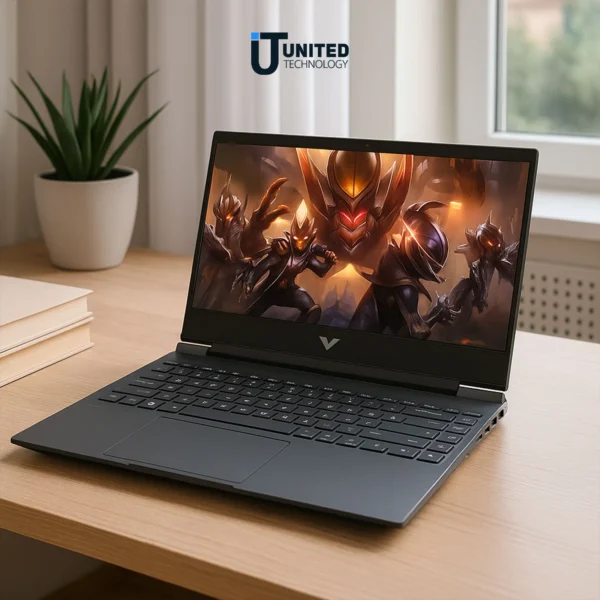 HP Victus 15.6" silver gaming laptop side profile