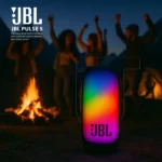 JBL Pulse 5 waterproof speaker placed by poolside in Florida