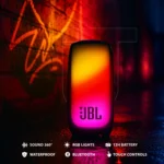 JBL Pulse 5 speaker in outdoor party setting