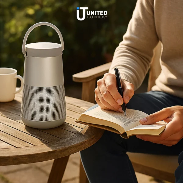 Side profile of Bose Revolve+ II speaker with handle
